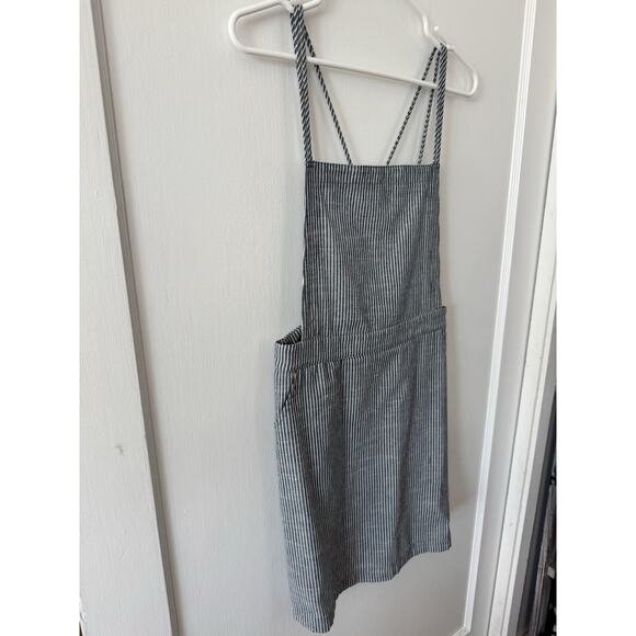 Mahina Hawaii Women’s Railroad Stripe Strappy Cross back Pinafore Dress SZ SM - Picture 2 of 8